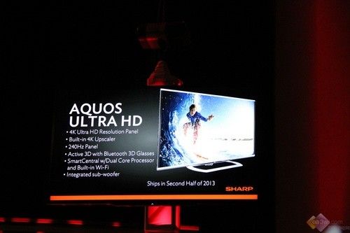 直击2013美国CES：夏普推32寸4K+3D电视