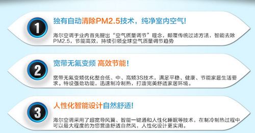 除PM2.5健康空调 海尔新APF二级变频 