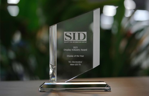 TCL X10获SID“2021年度最佳显示产品奖”，为国内唯一获奖智屏产品